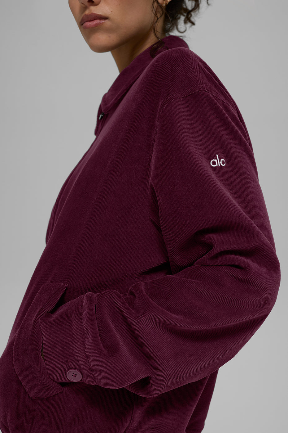 alo Micro Corduroy On Duty Jacket - Burgundy