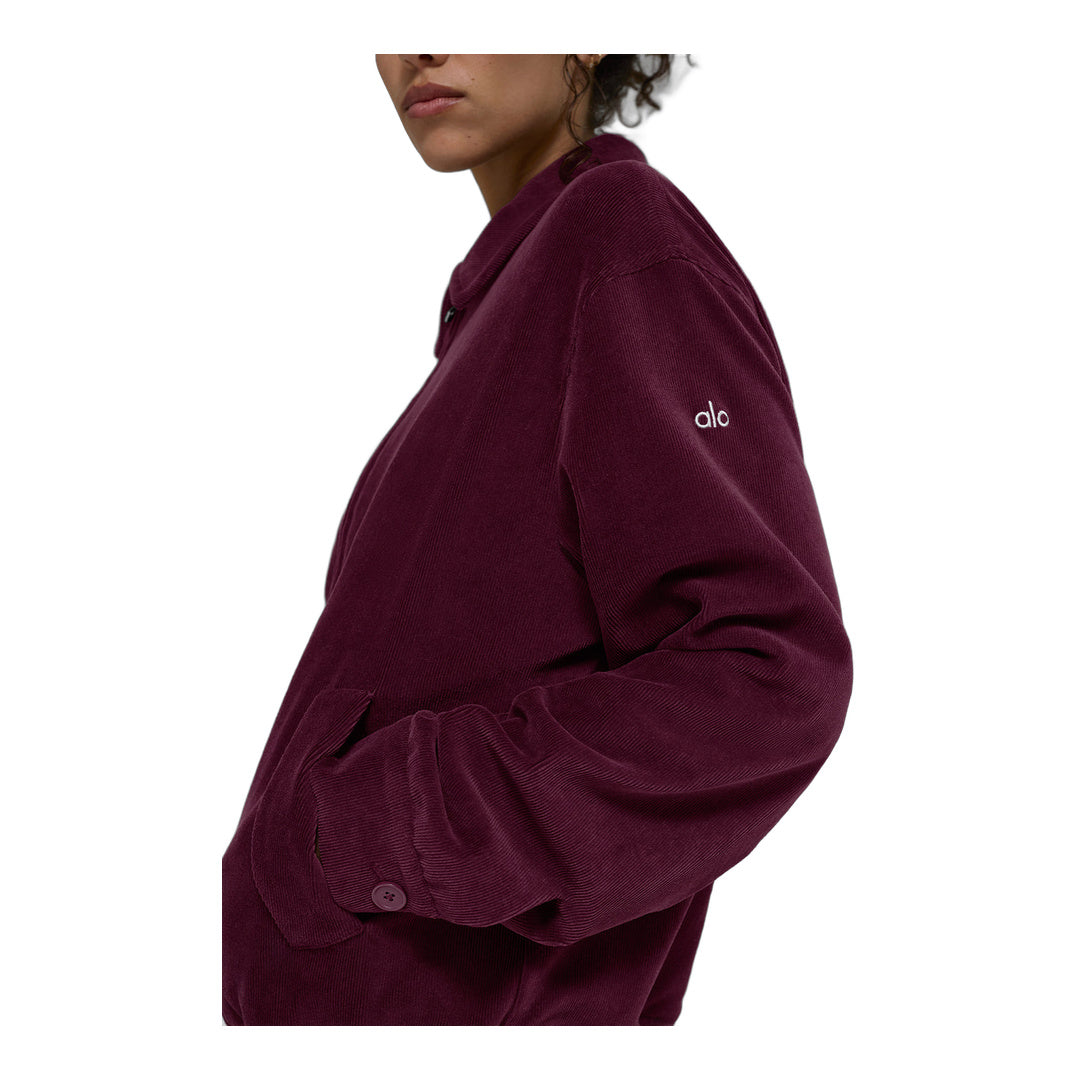 alo Micro Corduroy On Duty Jacket - Burgundy