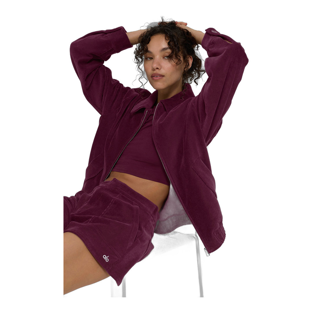 alo Micro Corduroy On Duty Jacket - Burgundy