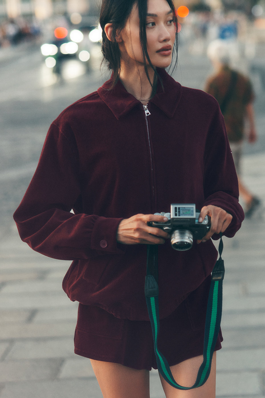 alo Micro Corduroy On Duty Jacket - Burgundy