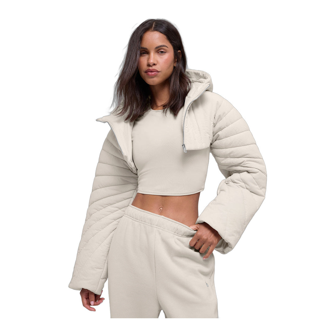 alo Quilted Starlight Puffer Shrug - Bone
