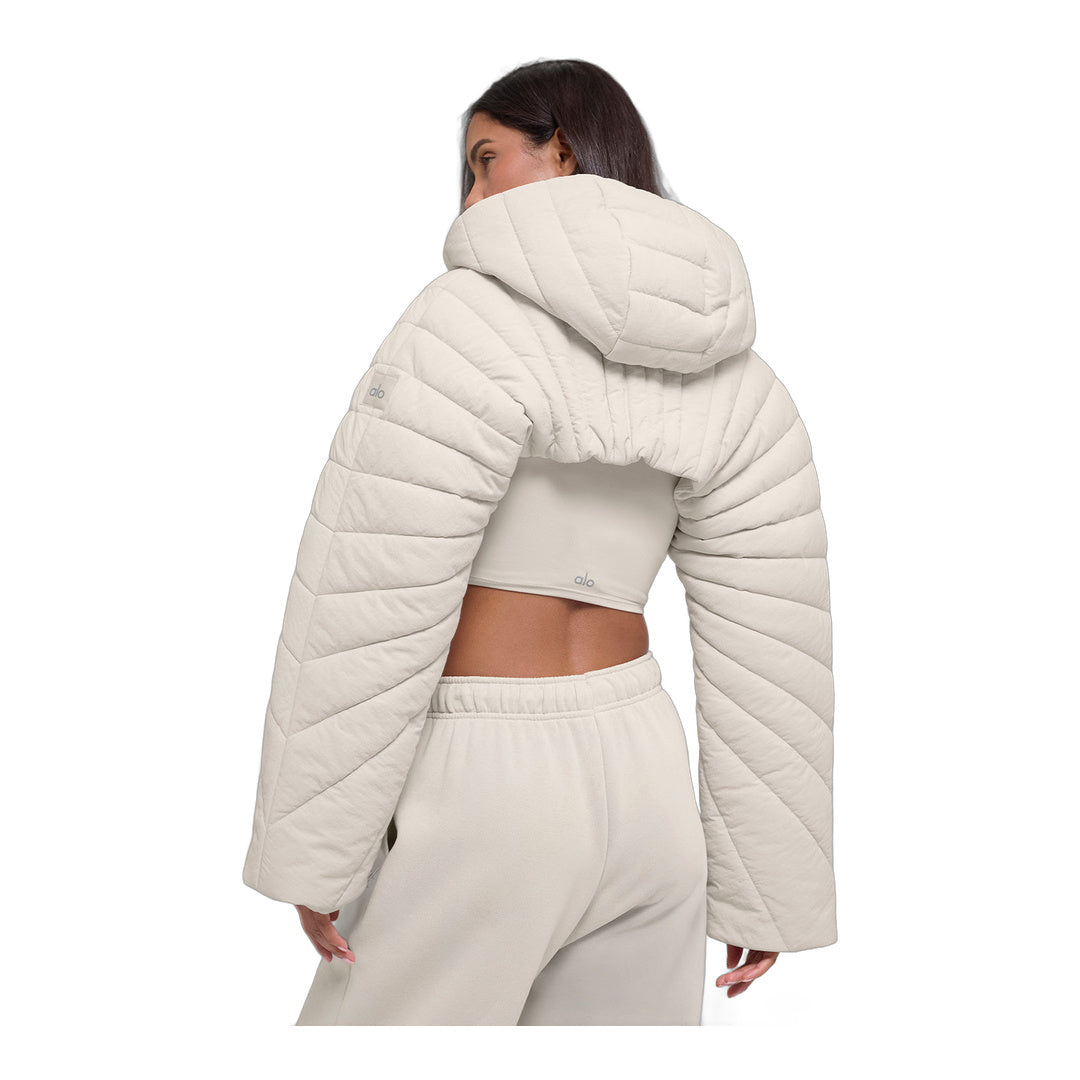 alo Quilted Starlight Puffer Shrug - Bone