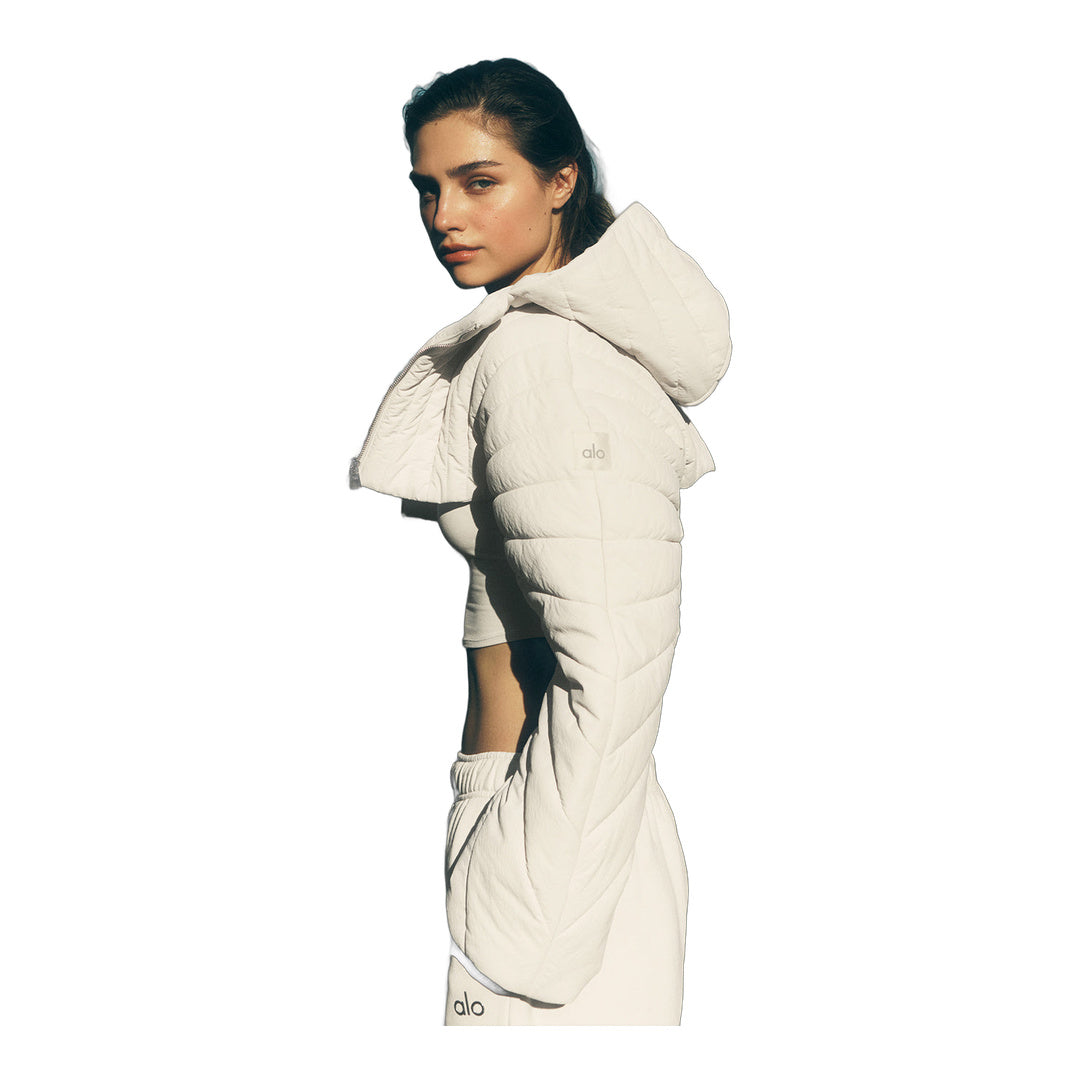 alo Quilted Starlight Puffer Shrug - Bone