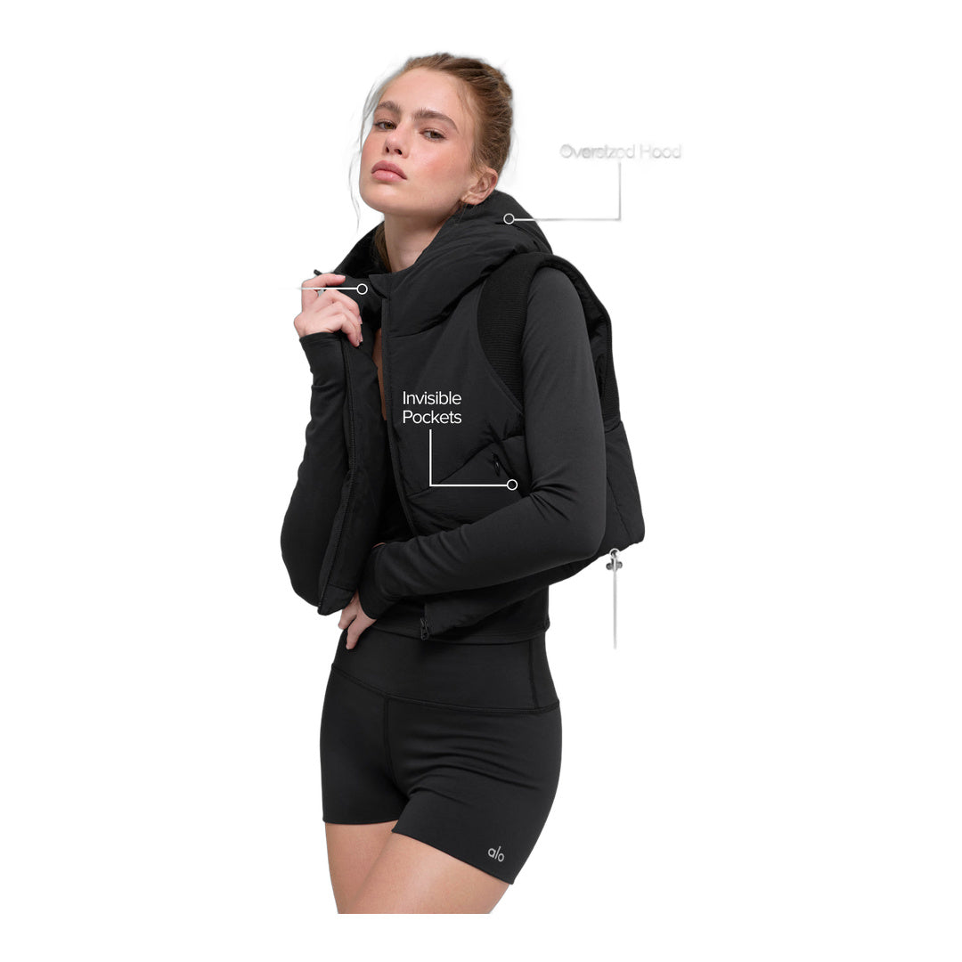 alo Fast Lane Puffer Vest - Black