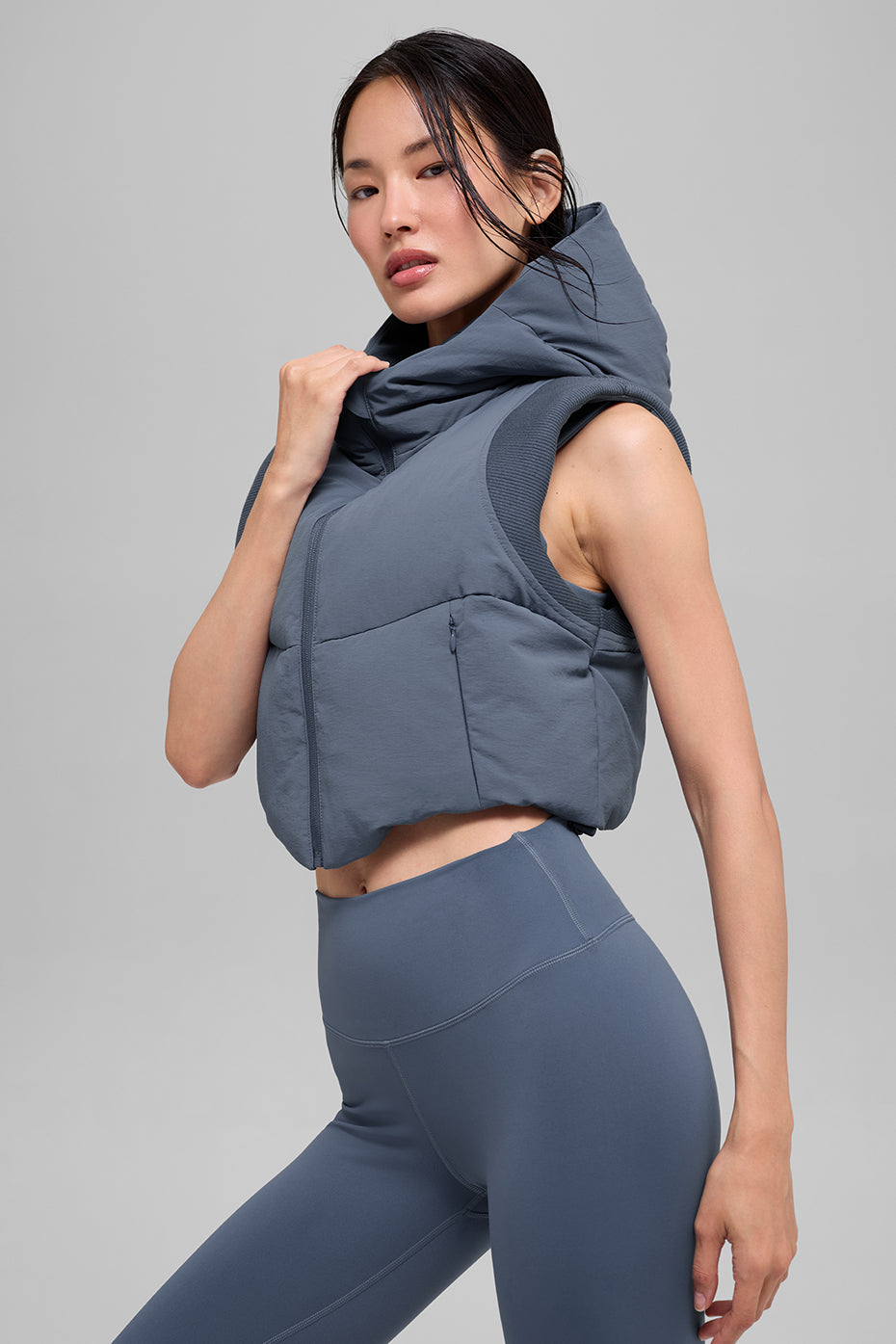 alo Fast Lane Puffer Vest - Bluestone