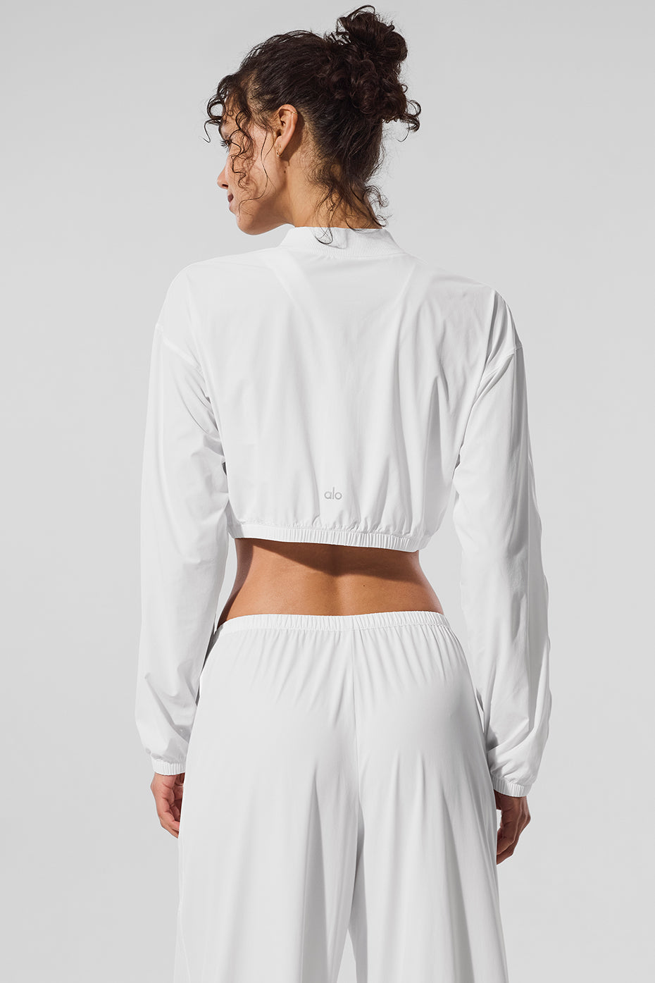 alo Cropped Breezy Full-Zip Cover Up - White