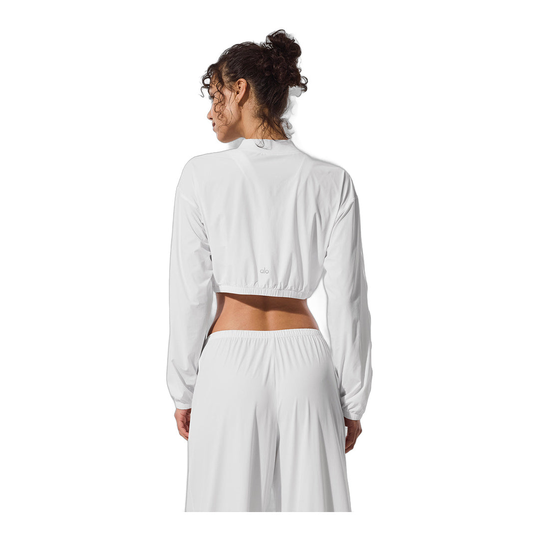 alo Cropped Breezy Full-Zip Cover Up - White