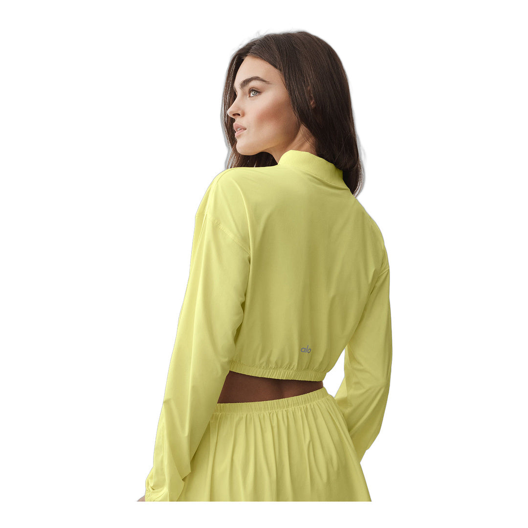 alo Cropped Breezy Full-Zip Cover Up - Sunshine