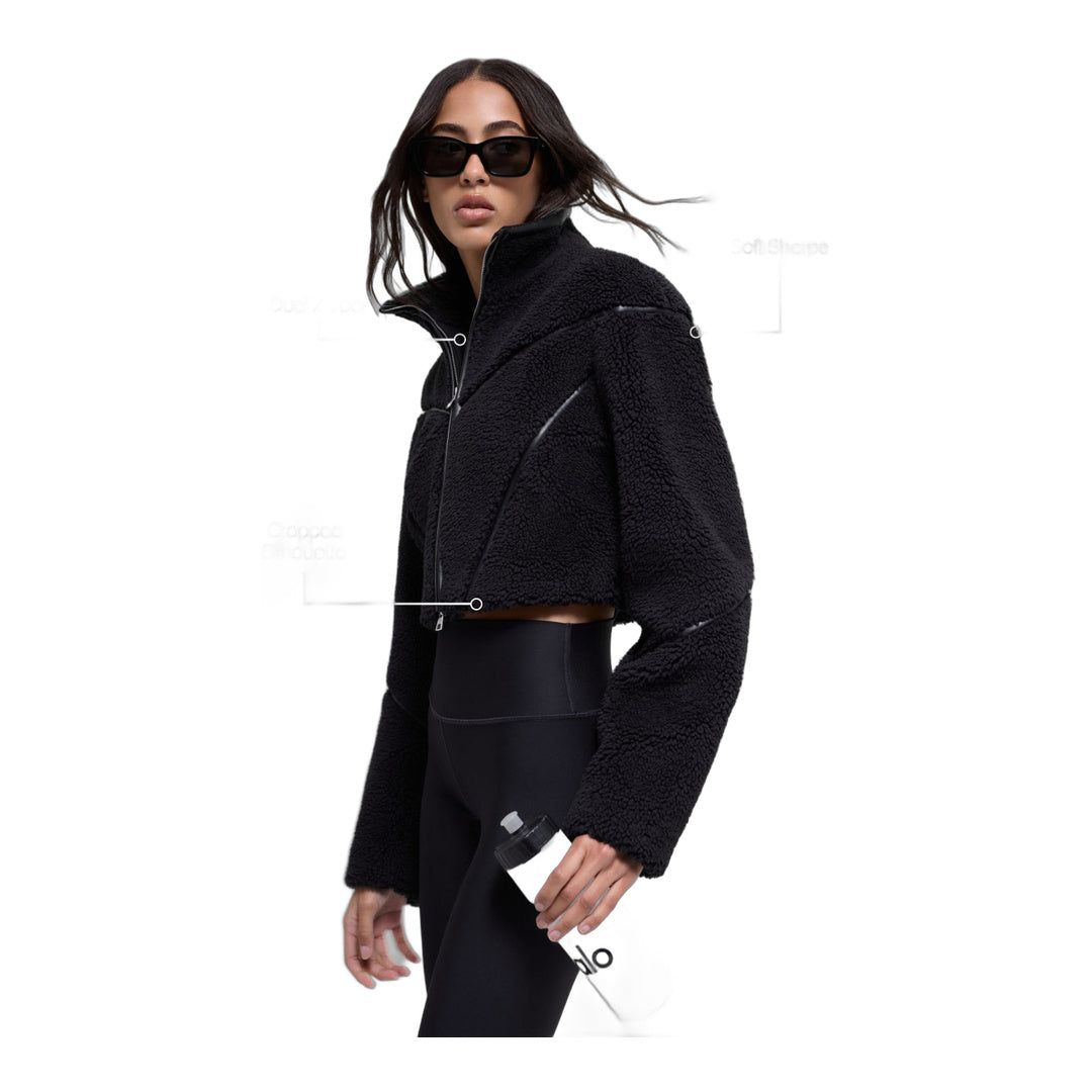 alo Sherpa Cropped Slope Side Jacket - Black