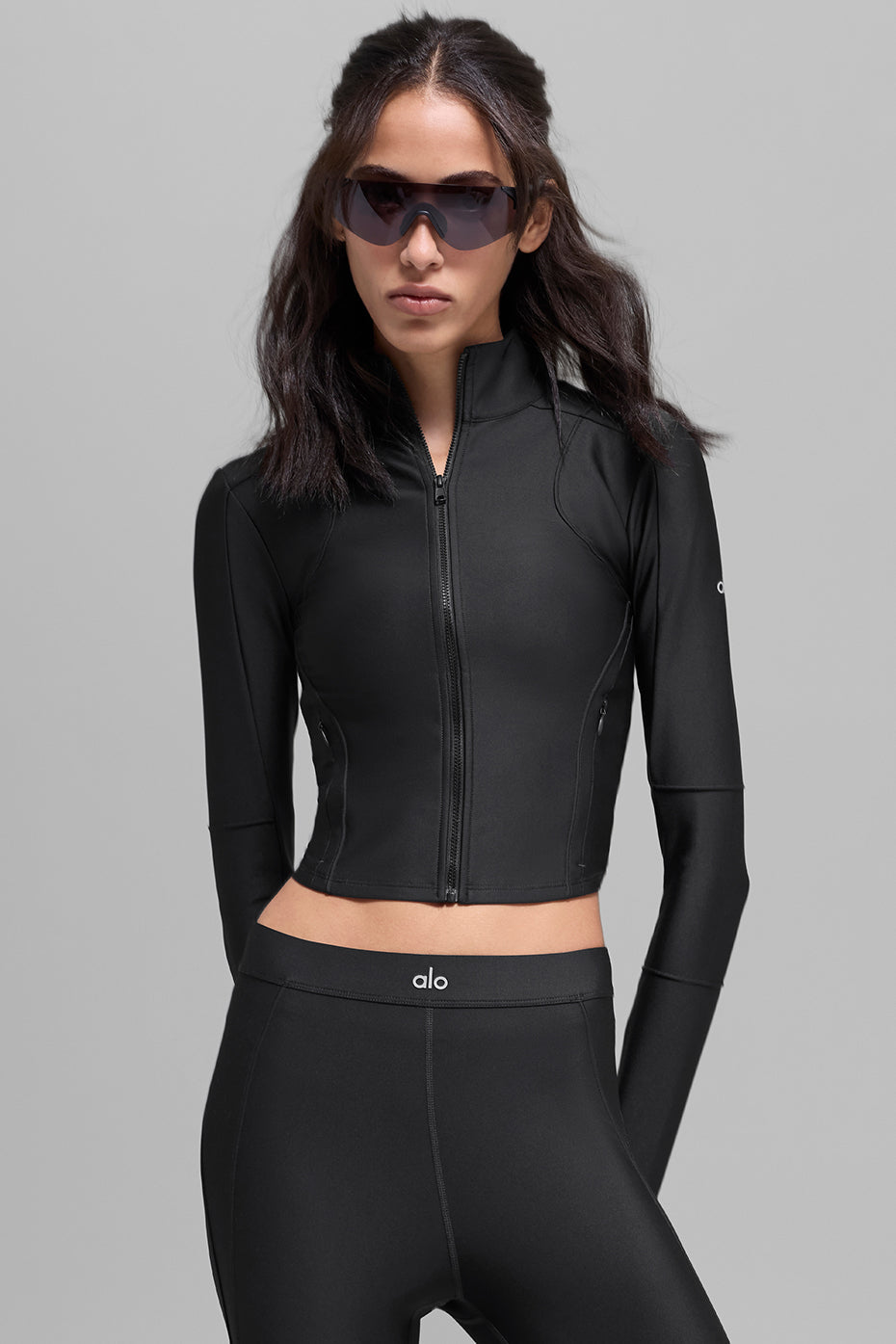 alo Airlift Ignite Zip Up Jacket - Black