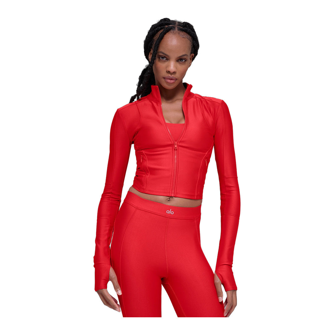alo Airlift Ignite Zip Up Jacket - Bright Red