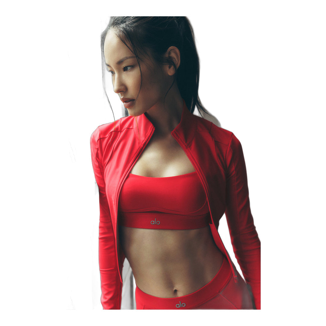 alo Airlift Ignite Zip Up Jacket - Bright Red