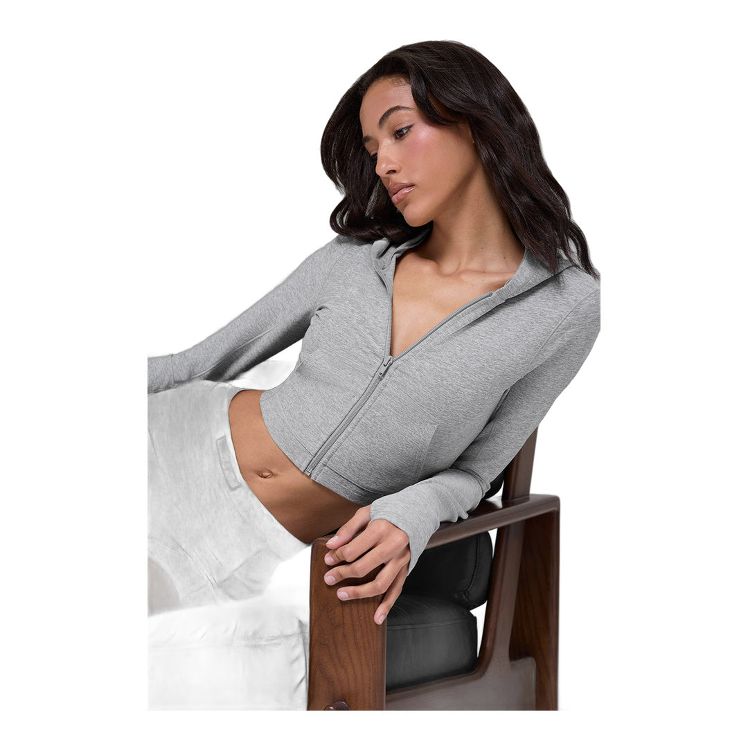 alo Alosoft Sincere Fitted Jacket - Athletic Heather Grey