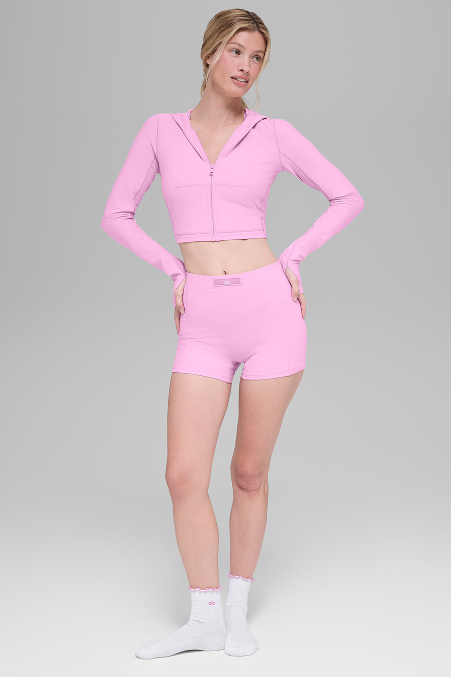 alo Alosoft Sincere Fitted Jacket - Candy Heart Pink