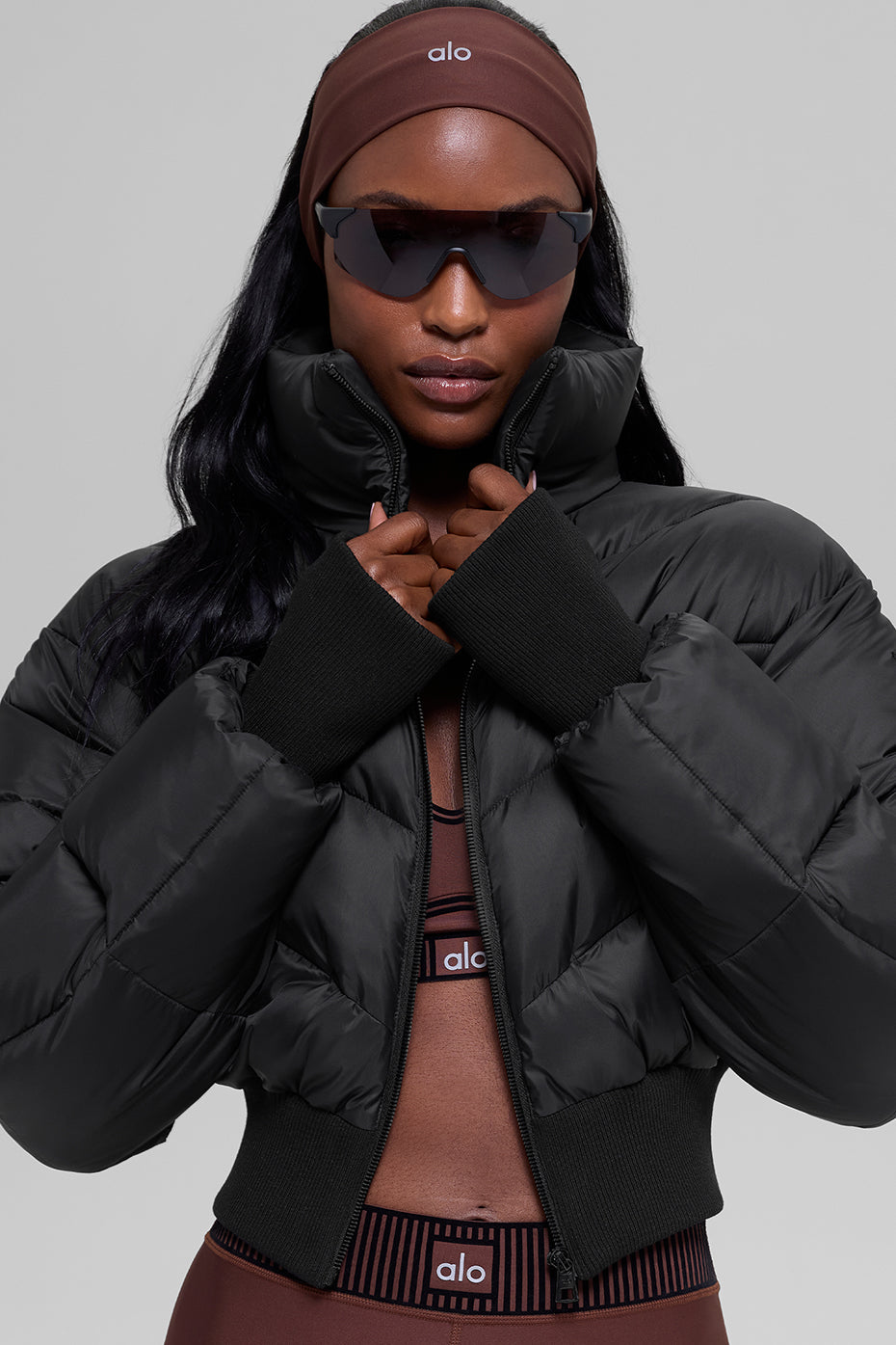 alo Cropped Atmosphere Puffer - Black