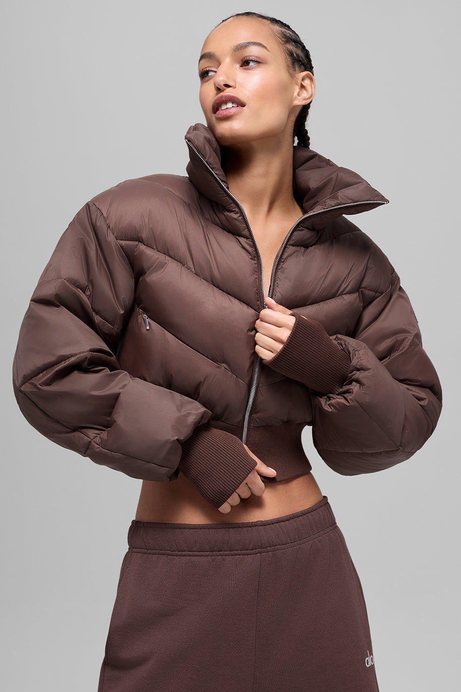 alo Cropped Atmosphere Puffer - Brownstone