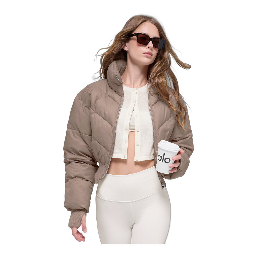 alo Cropped Atmosphere Puffer - Chai Latte