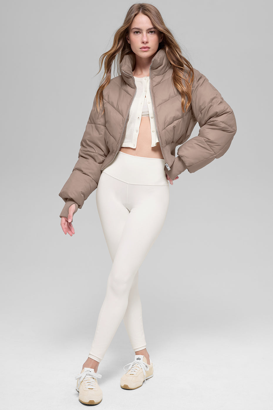 alo Cropped Atmosphere Puffer - Chai Latte