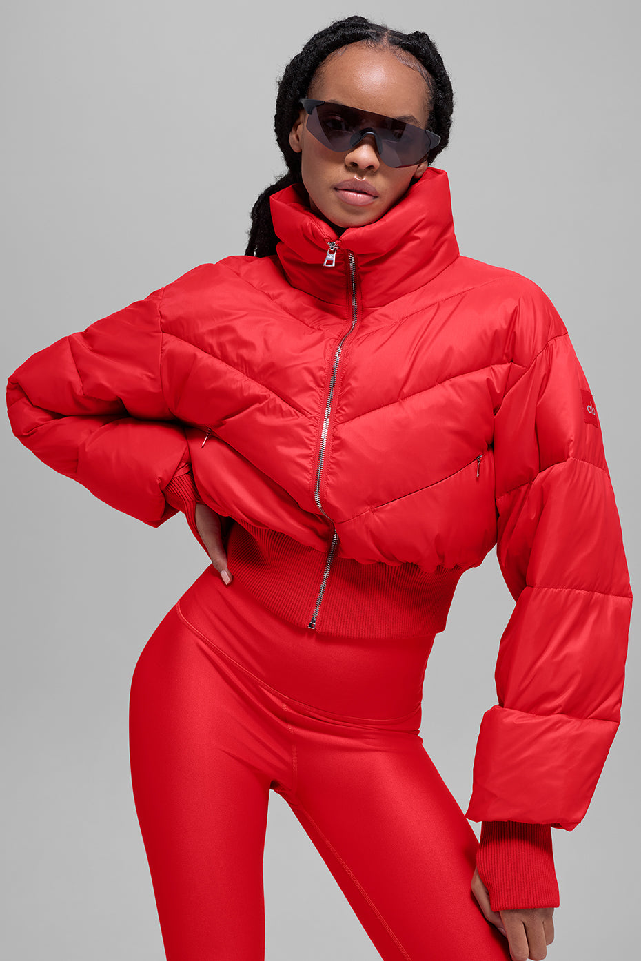 alo Cropped Atmosphere Puffer - Bright Red