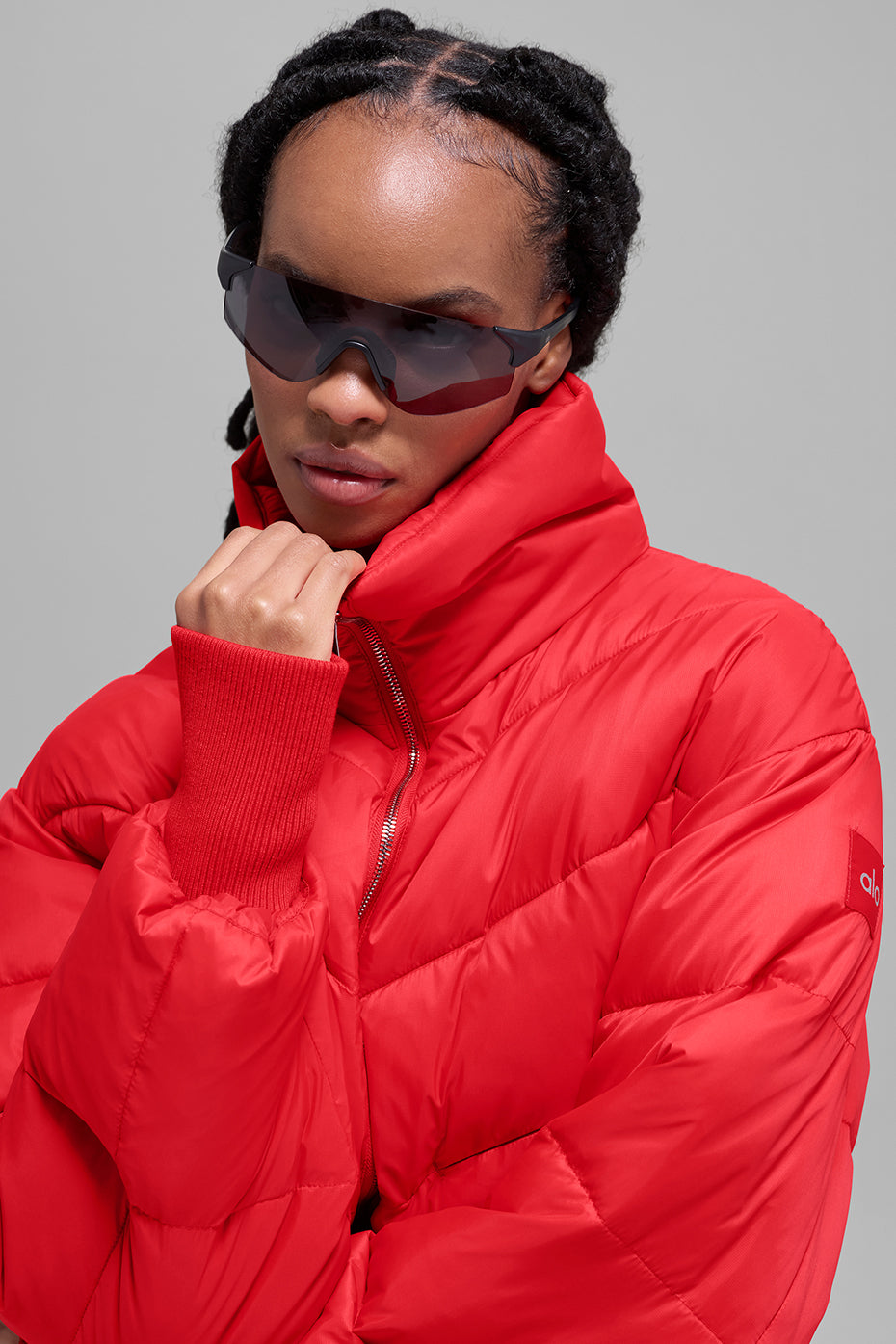 alo Cropped Atmosphere Puffer - Bright Red