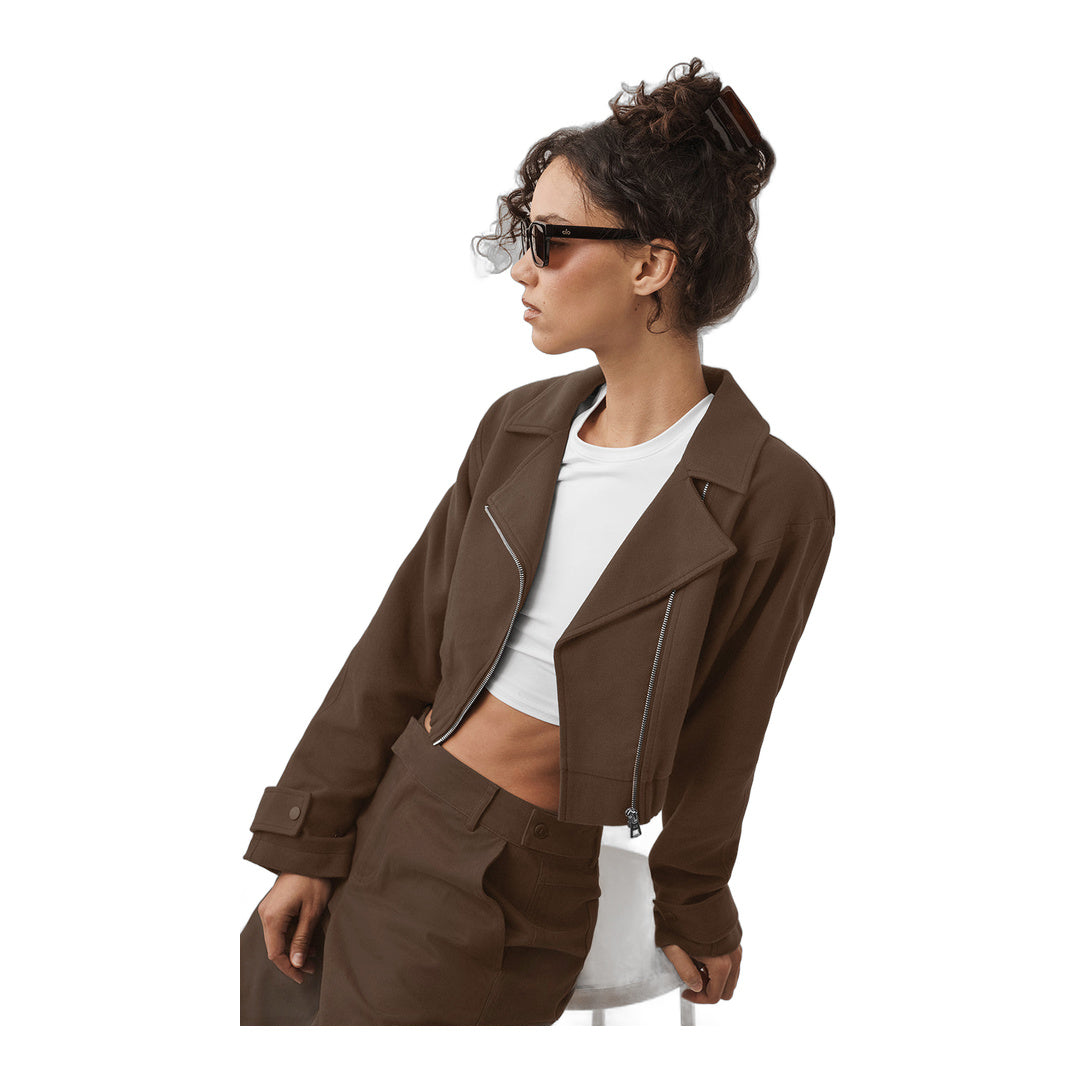 alo Cropped Cosmopolitan Jacket - Espresso