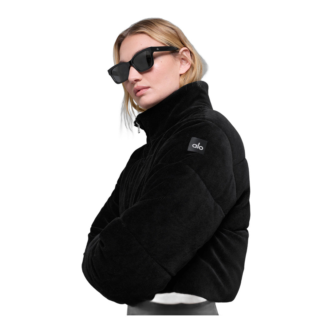 alo Micro Corduroy Dreamy Puffer - Black