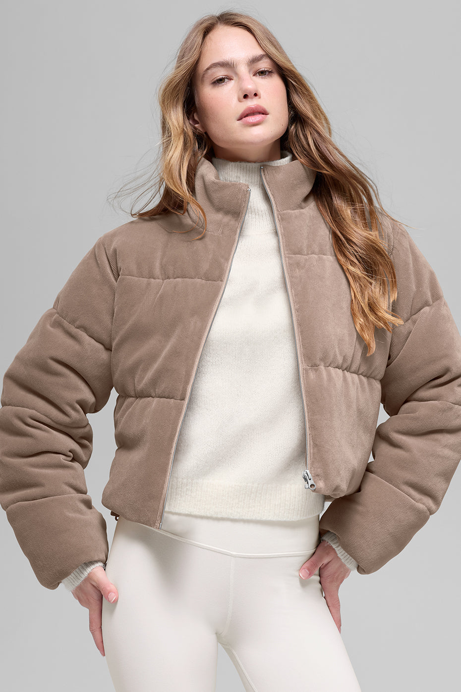 alo Micro Corduroy Dreamy Puffer - Chai Latte