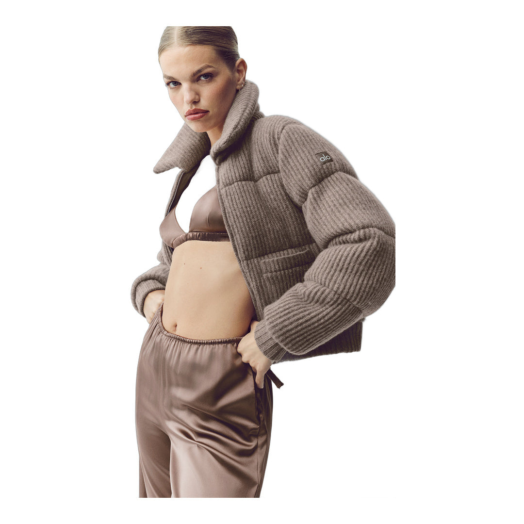 alo Cashmere Northstar Sweater Puffer - Alpine Cocoa Heather