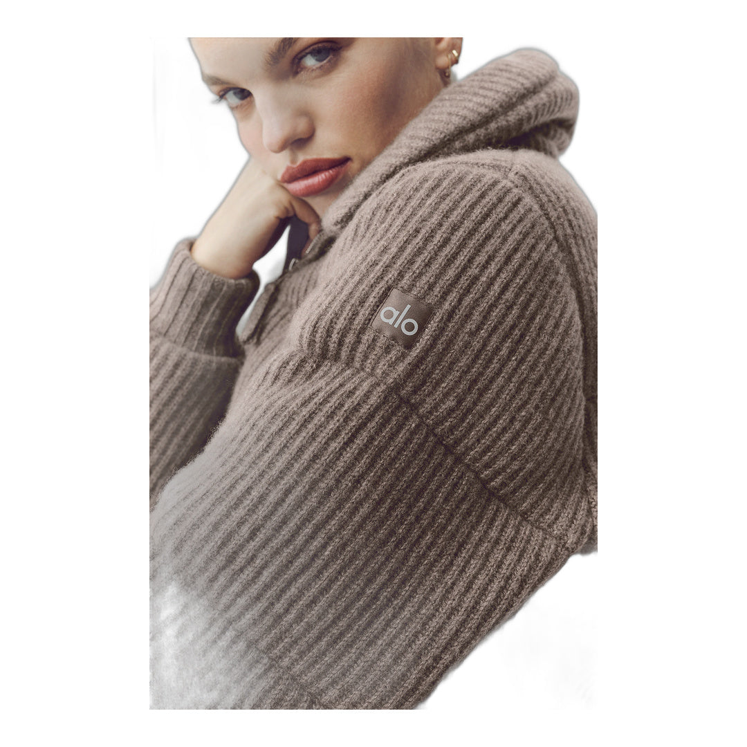 alo Cashmere Northstar Sweater Puffer - Alpine Cocoa Heather