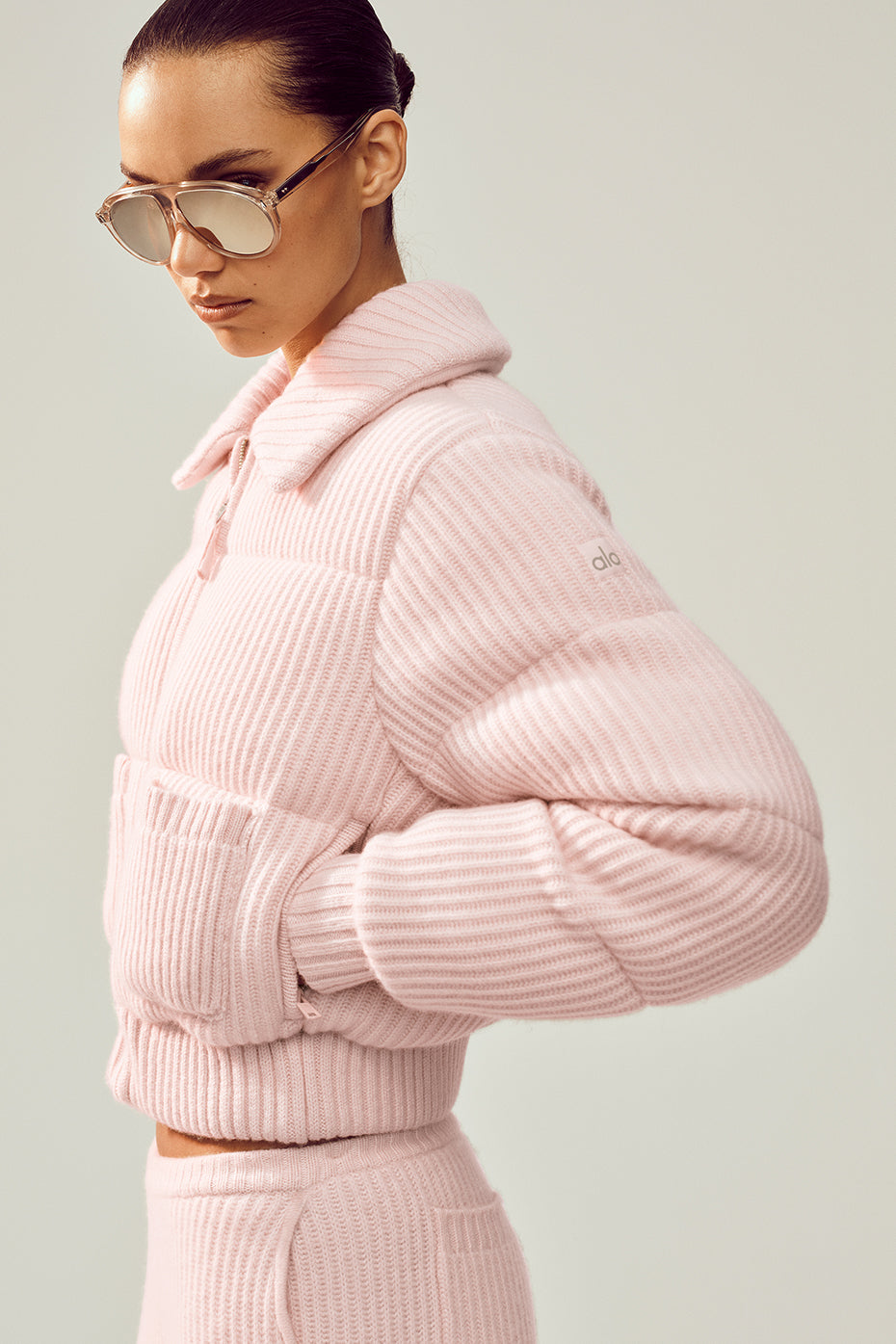 alo Cashmere Northstar Sweater Puffer - Frosted Pink