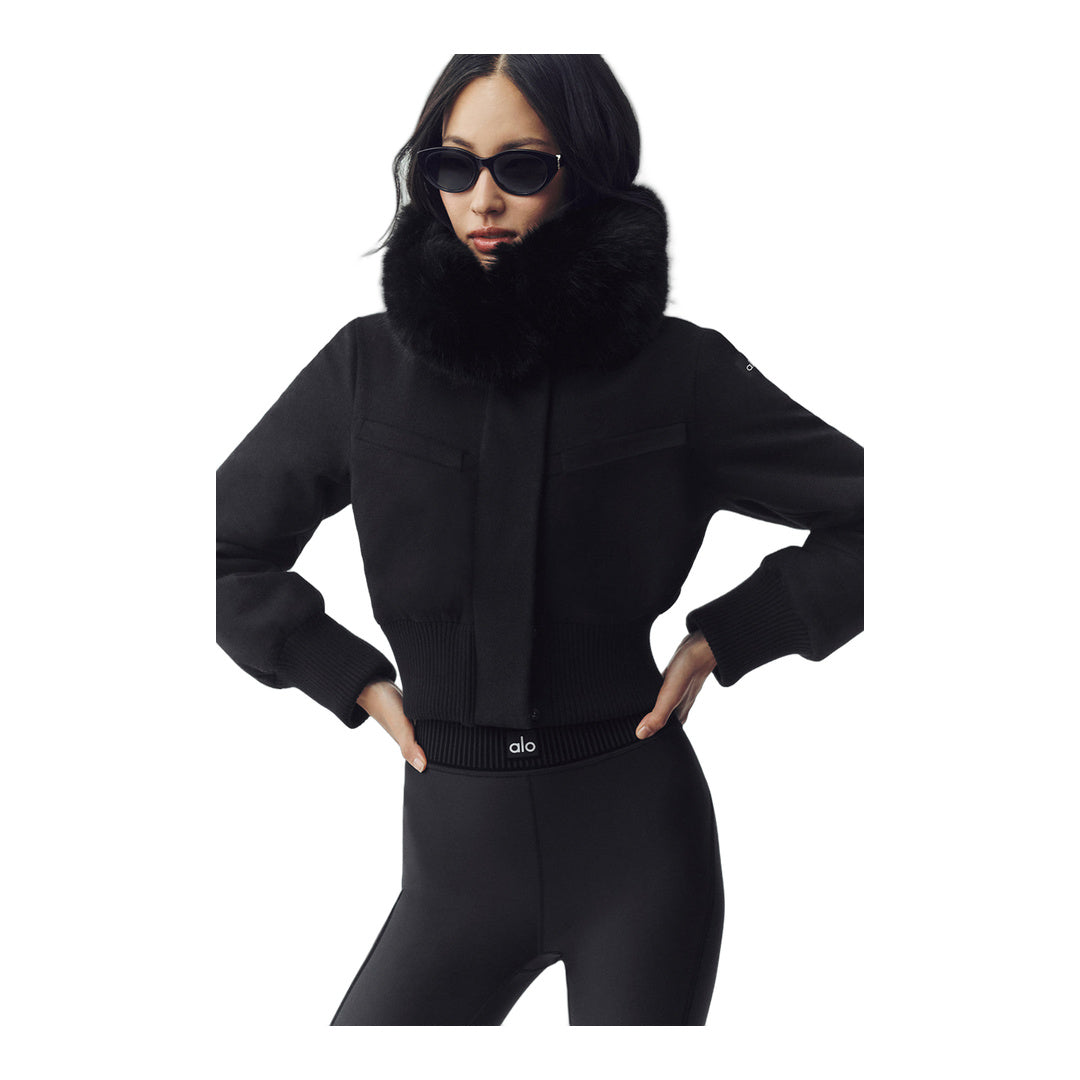 alo Wool Blend Bunny Slope Jacket - Black