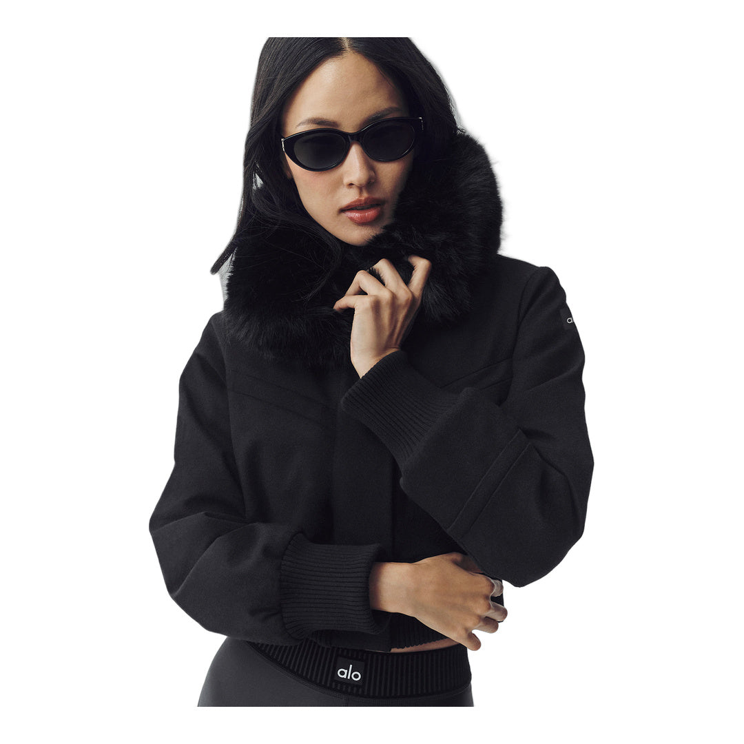 alo Wool Blend Bunny Slope Jacket - Black