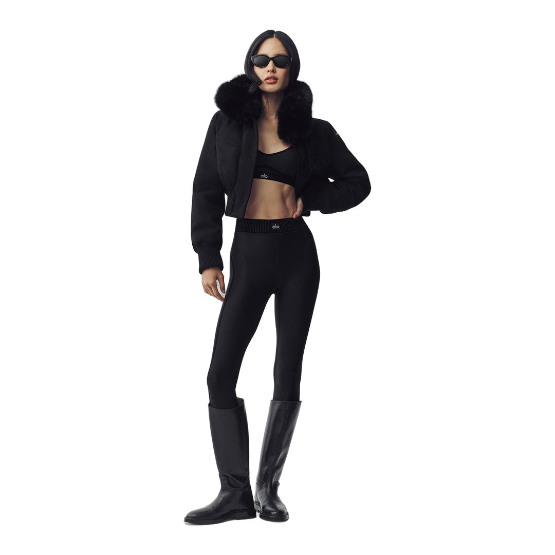 alo Wool Blend Bunny Slope Jacket - Black