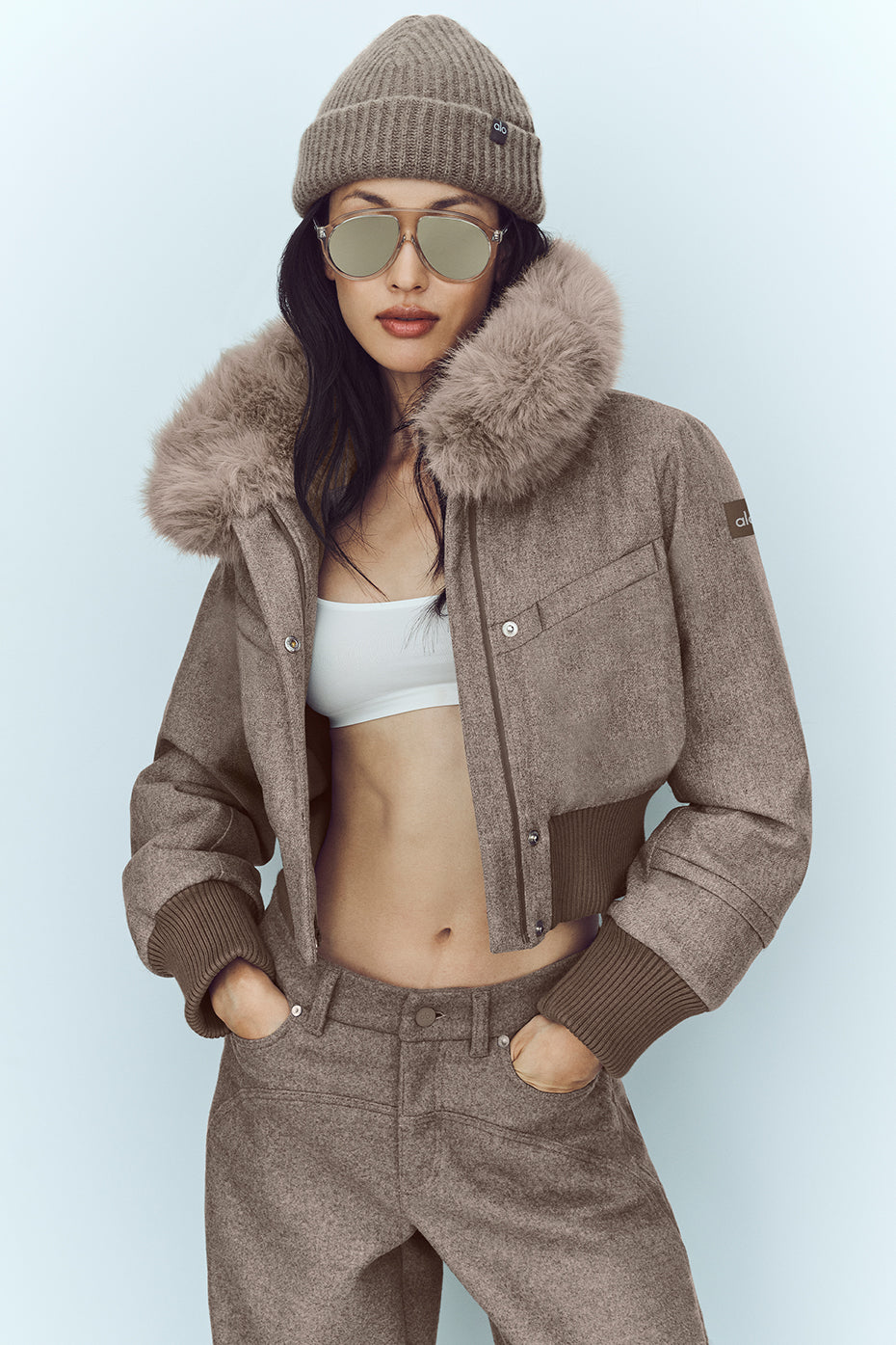 alo Wool Blend Bunny Slope Jacket - Alpine Cocoa Heather