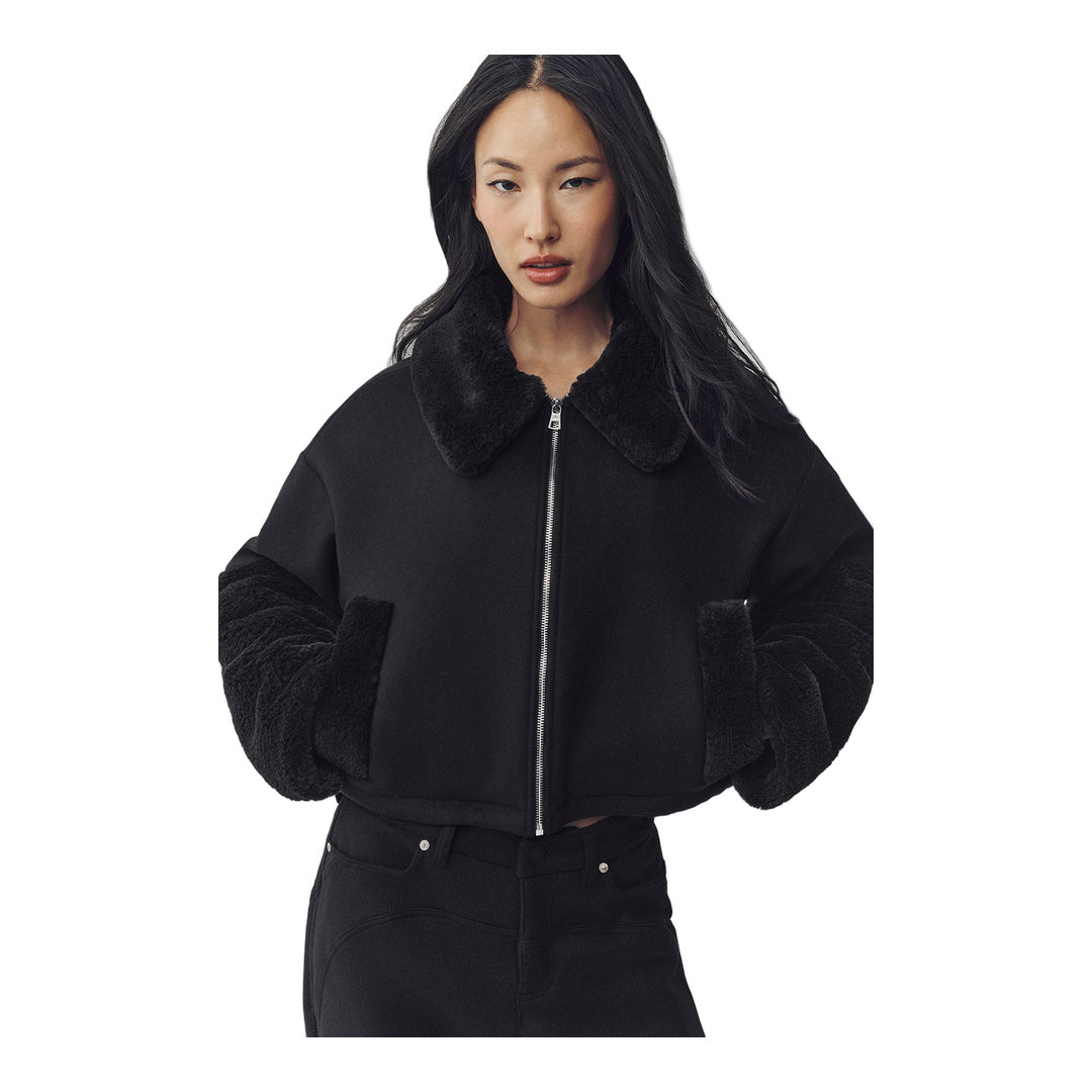 alo Wool Blend Nightfall Bomber - Black