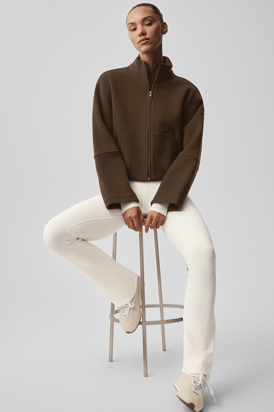 alo Double Face Wool City Girl Jacket - Espresso