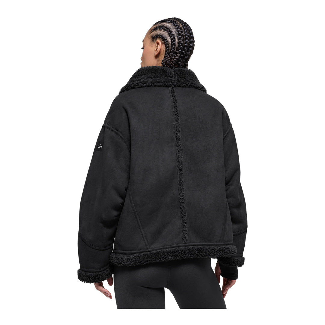 alo Faux Shearling Grand Jacket - Black