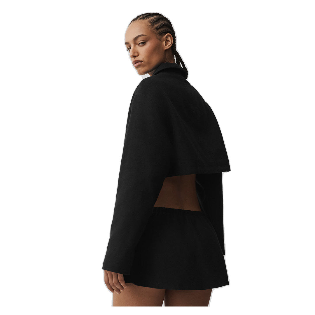 ALO Cropped Fan Favorite Full Zip Jacket - Black