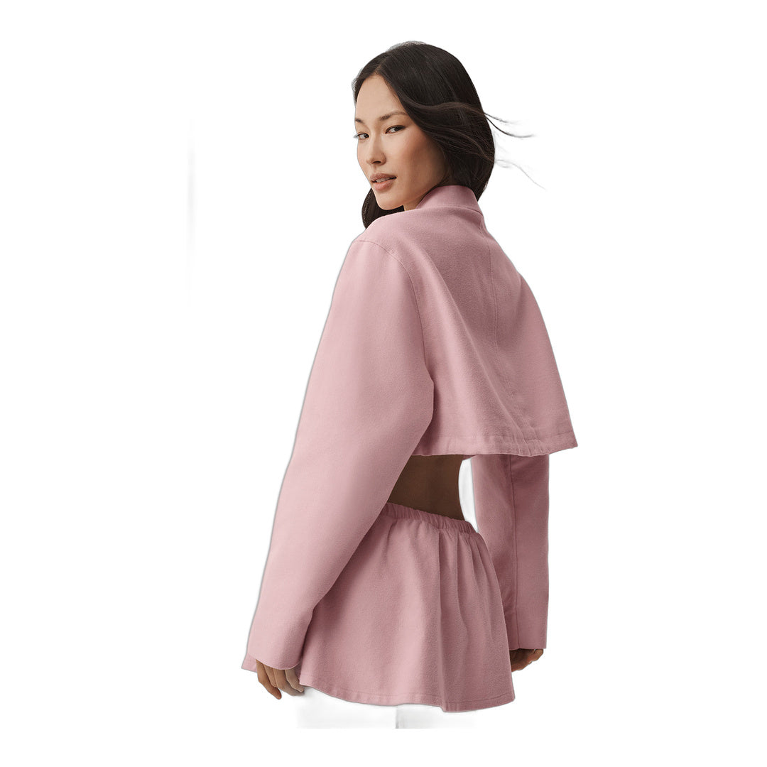 alo Cropped Fan Favorite Full Zip Jacket - Vintage Pink