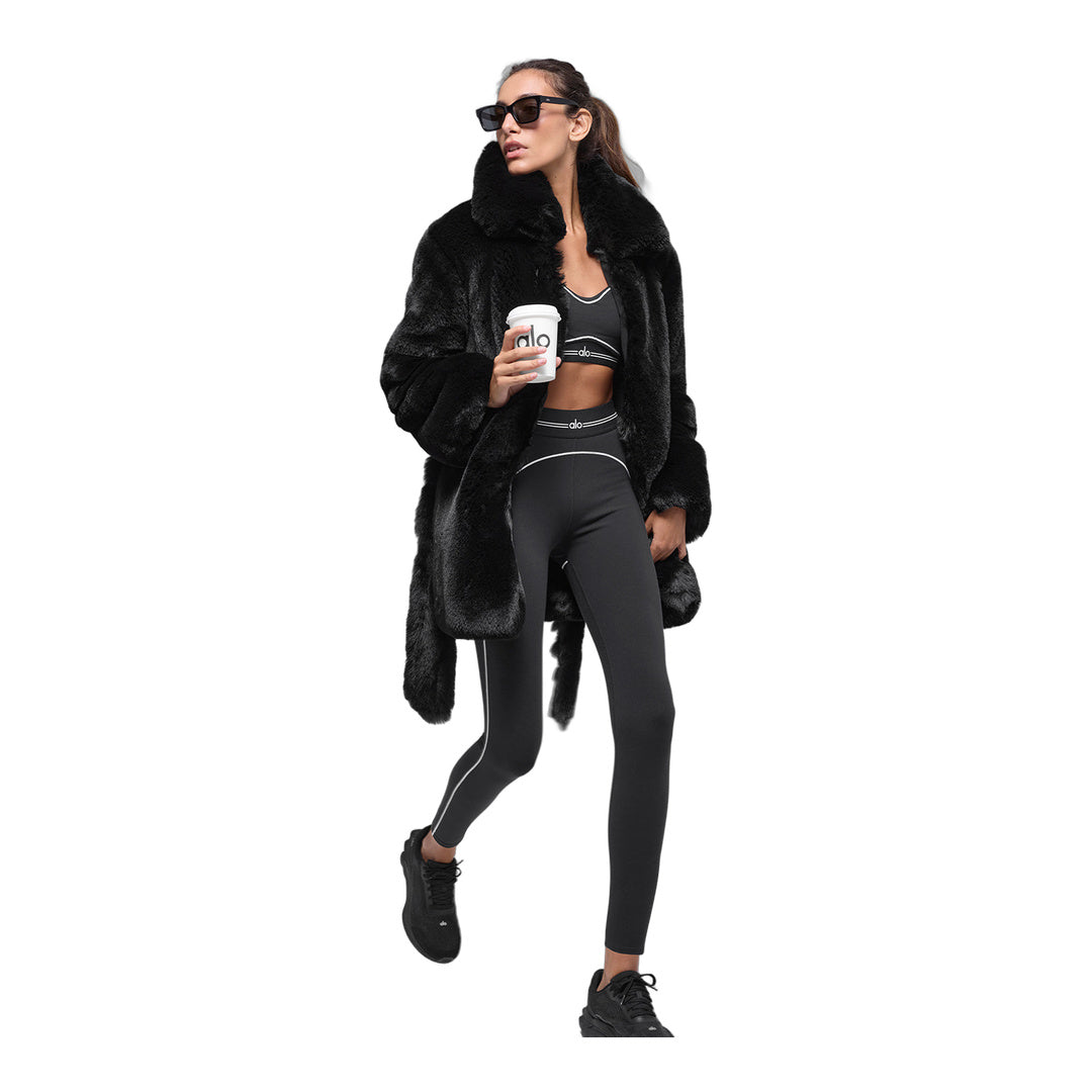 alo Faux Fur Starstruck Coat - Black