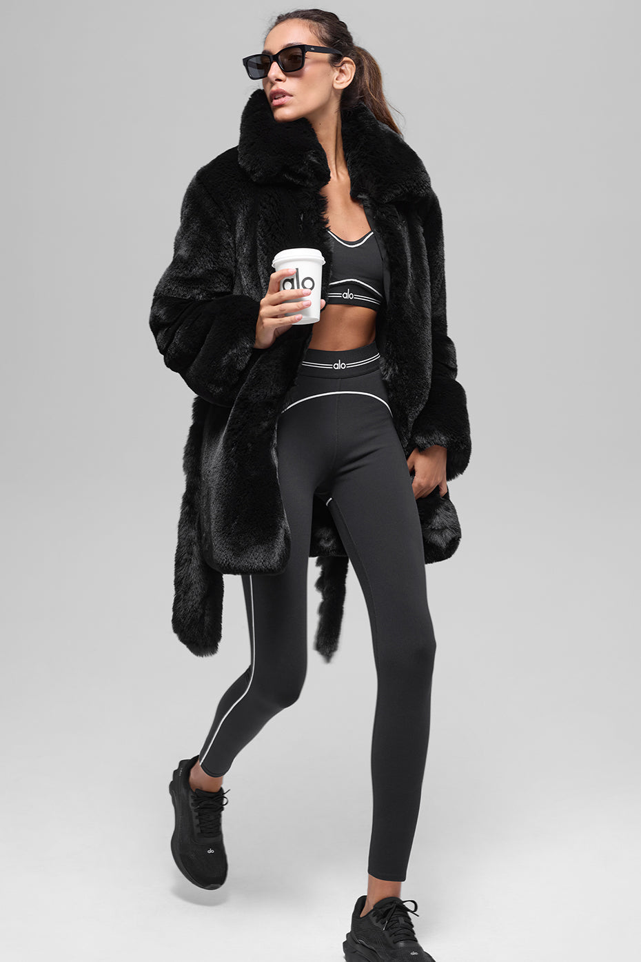 alo Faux Fur Starstruck Coat - Black