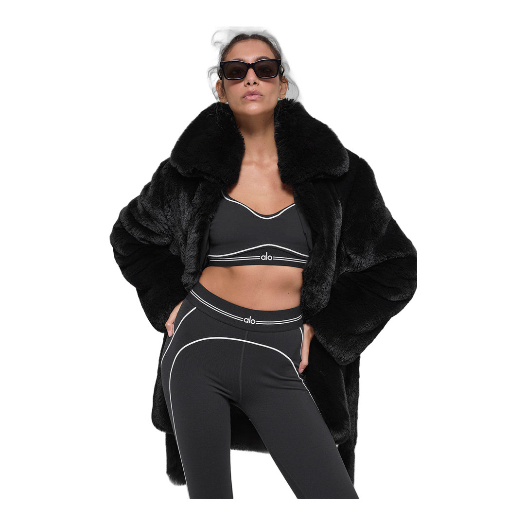 alo Faux Fur Starstruck Coat - Black