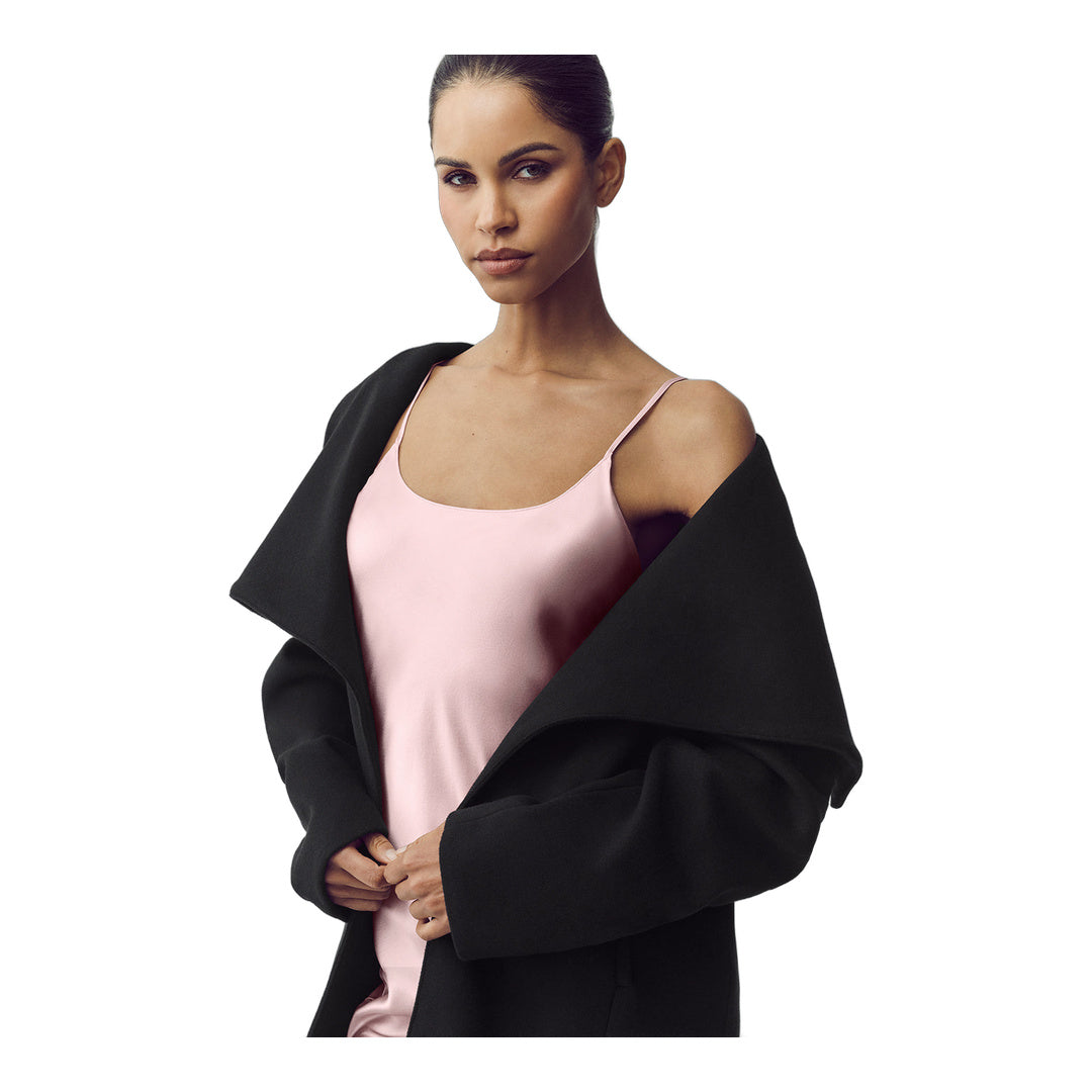 alo Wool Blend Nightfall Long Coat - Black