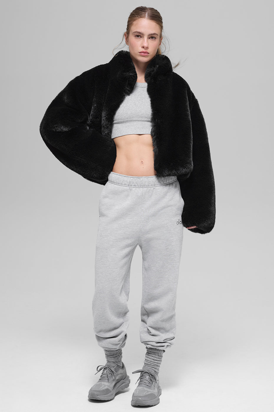 alo Faux Fur Allure Jacket - Black