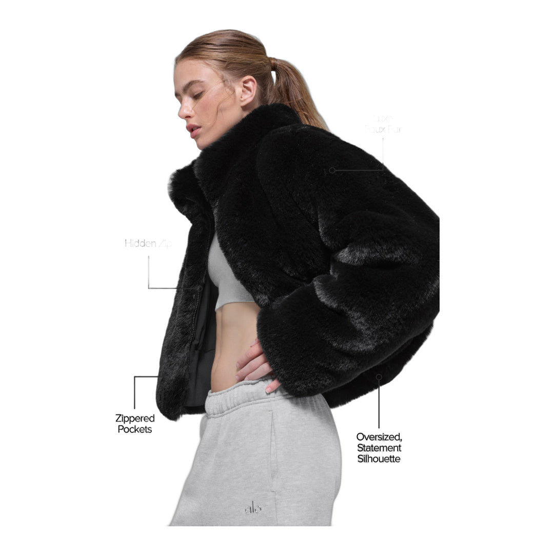 alo Faux Fur Allure Jacket - Black