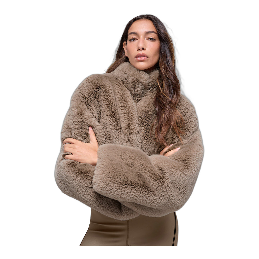 alo Faux Fur Allure Jacket - Oat