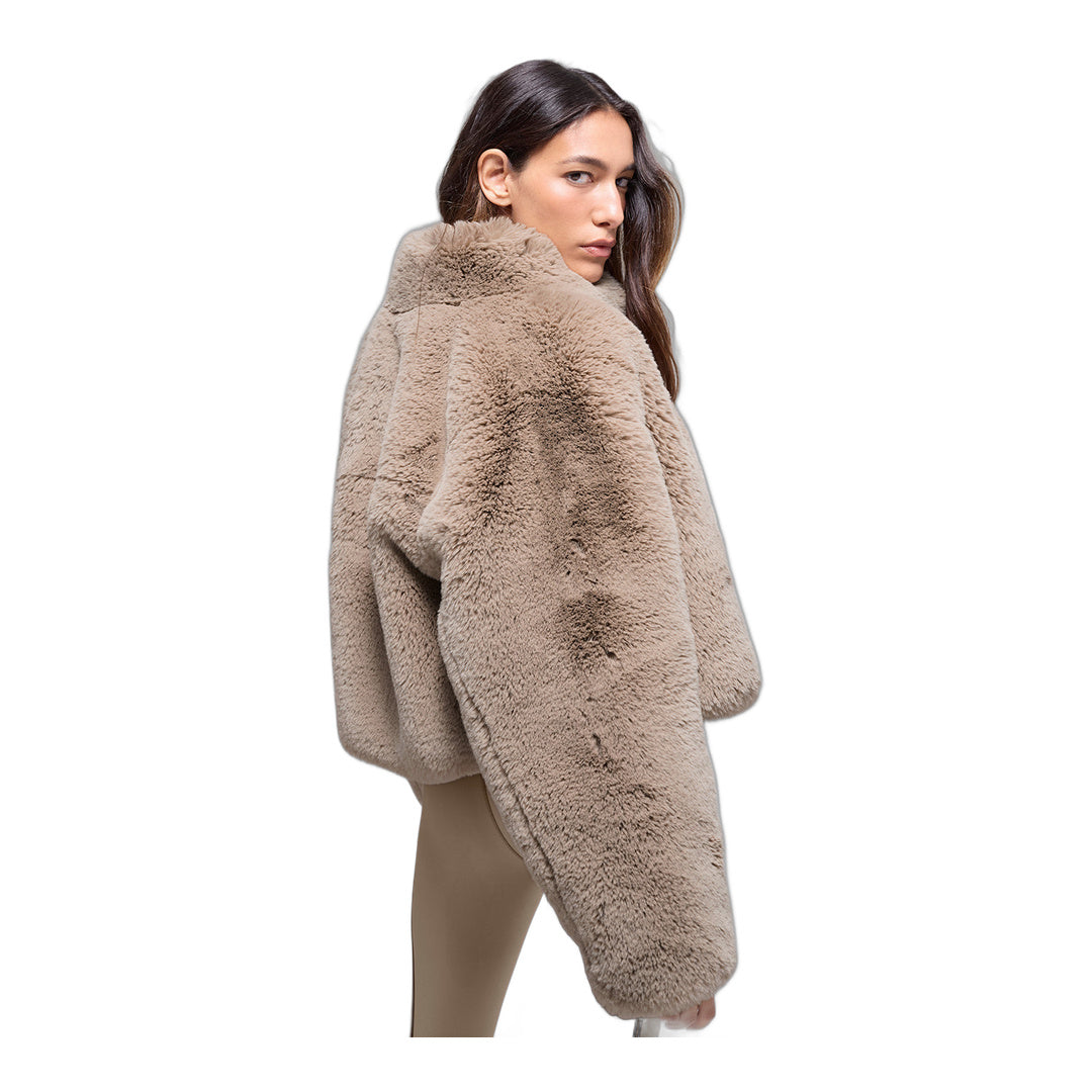 alo Faux Fur Allure Jacket - Oat