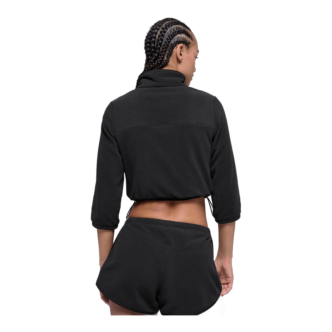 alo Polar Fleece Retreat Cropped Jacket - Black