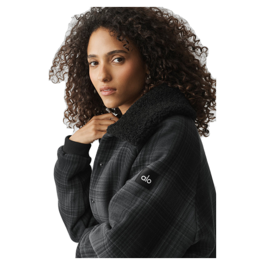 ALO Plaid Alpine Meadow Jacket - Black Plaid