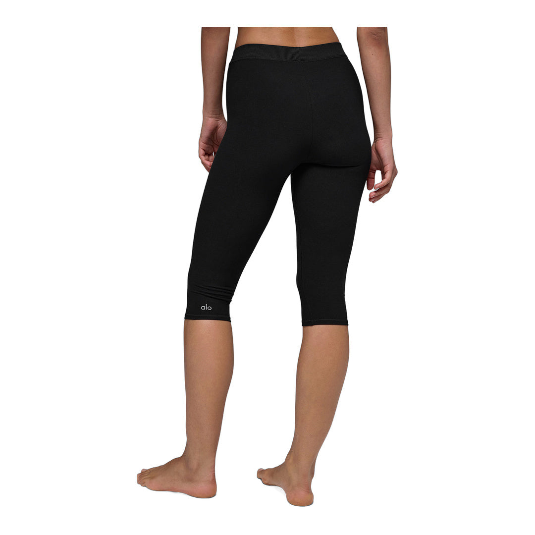 alo Alosoft High-Waist Iconic 90's Capri - Black